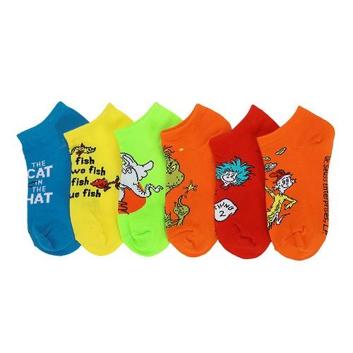 DR SEUSS - Cat in the Hat, Horton, Thing 1 & 2, Green Eggs & Ham, One Fish and Grinch 6 Pack Youth A