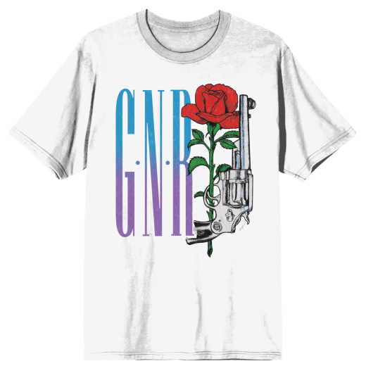 Guns N' Roses Rose & Revolver White T-Shirt