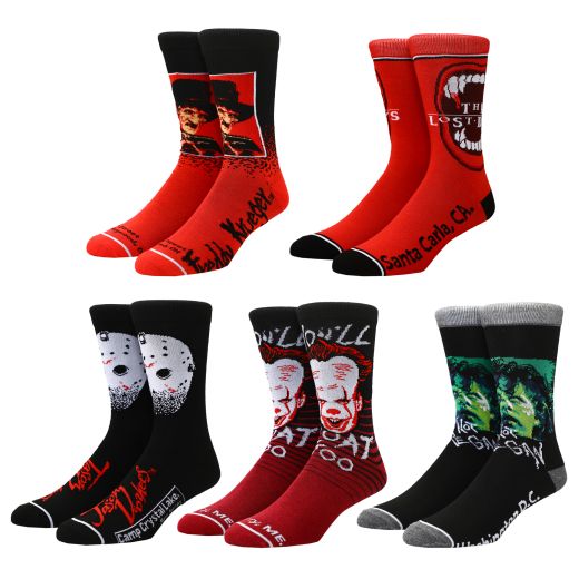 HORROR - 5 PACK HORROR ICONS CREW SOCKS