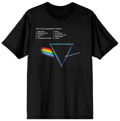 PINK FLOYD - Dark Side of the Moon Song Titles Mens Black Tee 