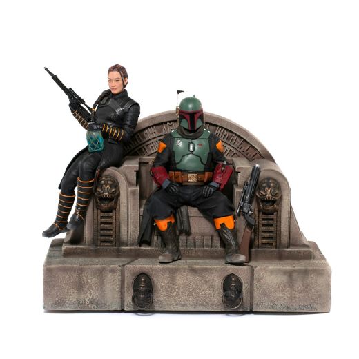 Iron Studios 1:10 Boba Fett and Fennec Shand Throne Deluxe - The Mandalorian, Multicolour