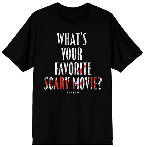 SCREAM 5 - Whats Your Favorite Scary Movie Adult Black Tee