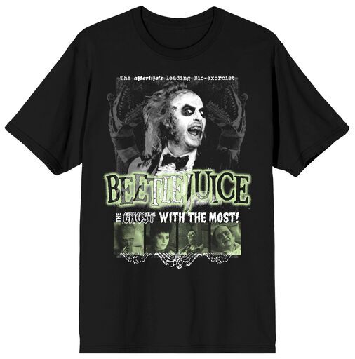 BEETLEJUICE - Minimal Stacked Group Vintage Adult Black Tee