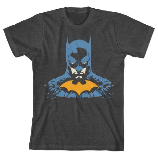 BATMAN - Broken Glass effect on Charcoal Youth Tee 