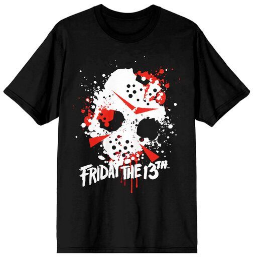 FRIDAY THE 13TH - Paint Splatter Mask Adult Black Tee
