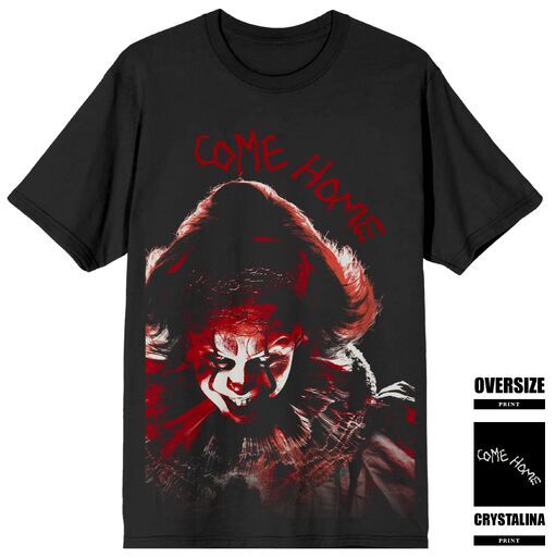 IT CHAPTER 2 MOVIE 2019 - Pennywise Oversized Adult Black Tee