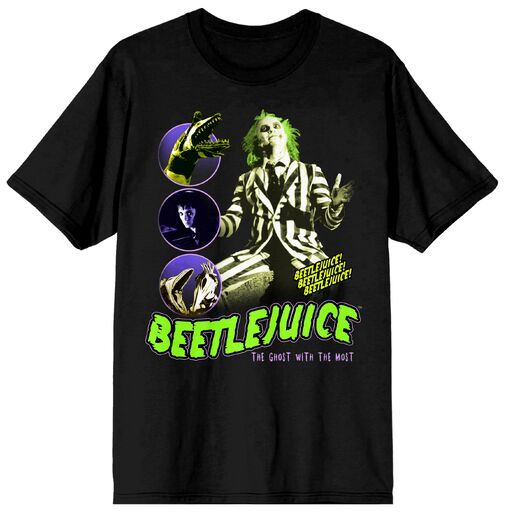 BEETLEJUICE - Neon Poster Art Adult Black Tee