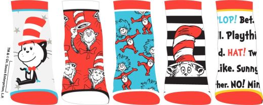 THE CAT IN THE HAT - 5 PACK ANKLE YOUTH SOCK SET