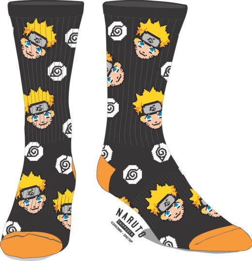 Naruto Multi Face Logo Crew Socks