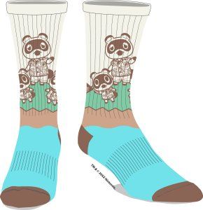 Nintendo Animal Crossing Tom Nook Adult Athletic Socks