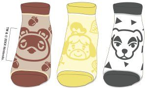 Nintendo Animal Crossing Characters Big Face Juniors Ankle Socks 3 Pairs