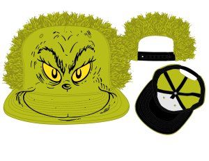 The Grinch Furry Big Face Snapback Hat