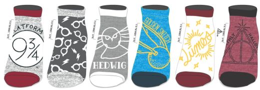 Harry Potter Quidditch Hogwarts Ankle Socks 6 Pack