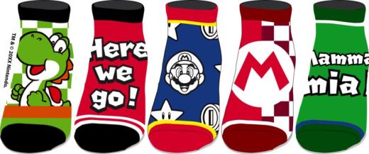Super Mario Ankle Socks 5 Pack
