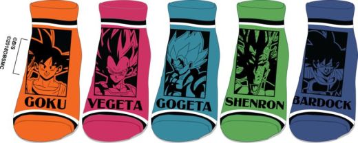 Dragon Ball Characters 5 Pack Juniors Ankle Socks