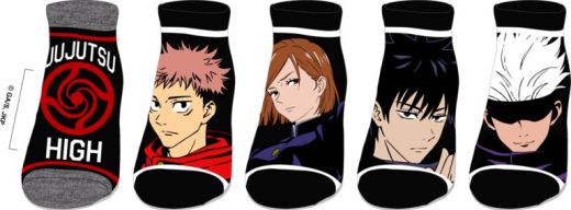 Jujutsu Kaisen High Yugi And Friends Womens 6 Pack Ankle Socks