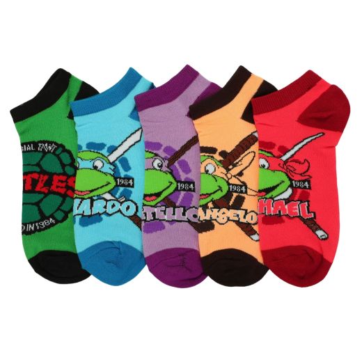 TMNT - Retro Characters Ladies Ankle Socks 5 Pack