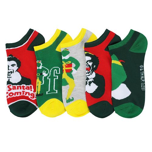 ELF - 5 Pack Elf Green And Red Holiday SOCKS