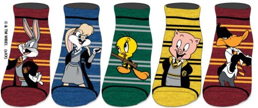HARRY POTTER - Harry Potter x Looney Tunes Mash Up Ladies Ankle 5 Pack Socks