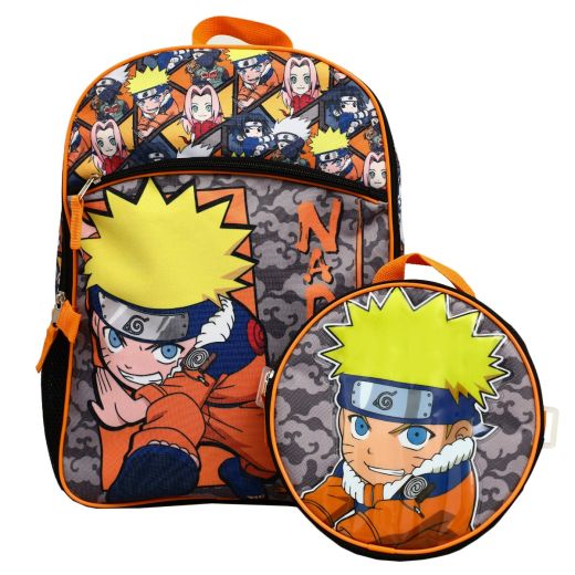 Naruto Characters 16" Kids Backpack and Lunch Bag Set