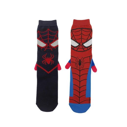 SPIDERMAN -Peter Parker & Miles Morales Miss Matched Pair 3D Arms Crew Socks