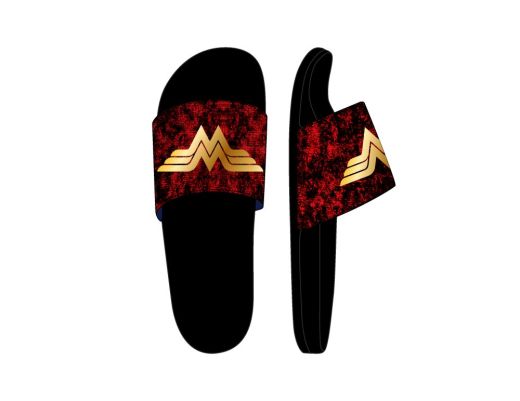 DC COMICS - WONDER WOMAN – Foil/Velvet PVC INJ Athletic Slide Slipper