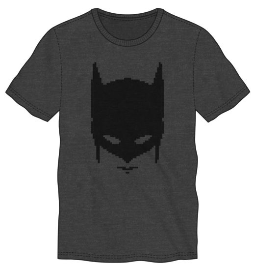 DC Comics Batman Pixilated Mask Grey T-Shirt