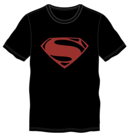 DAWN OF JUSTICE - SUPERMAN - Red Logo Men's Black Tee