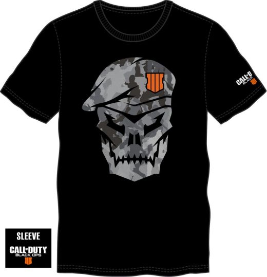 Call Of Duty Black Ops Camo Skull Black T-Shirt