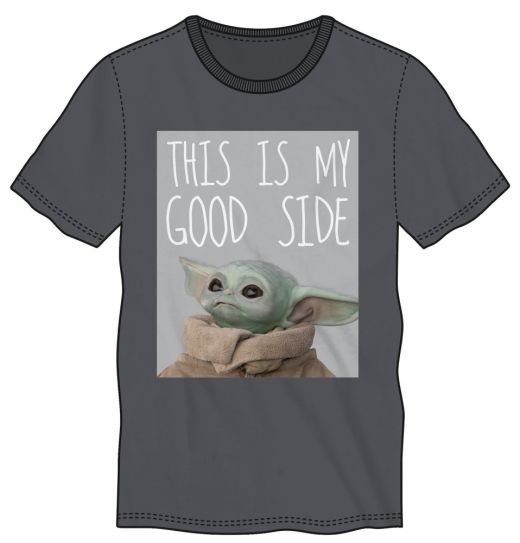 STAR WARS - THE MANDALORIAN -  This Is My Good Side Men's Charcoal Tee