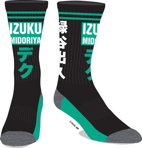 My Hero Academia Deku Kanji Crew Socks