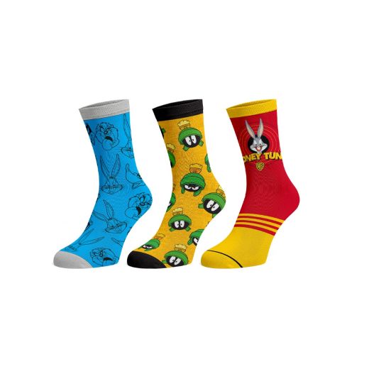 LOONEY TUNES - 3 Pack Crew AOP Socks