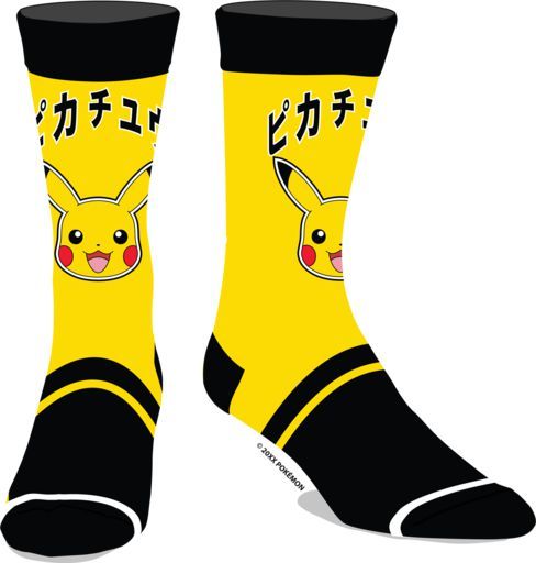POKÉMON - Pikachu W/ Japanese Letters On Yellow Socks