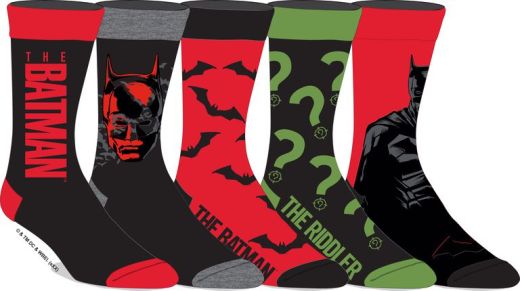 The Batman Riddler Vs Batman Five Pack Casual Crew Socks