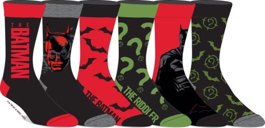 DC Comics The Batman The Riddler Logo 6 Pack Socks