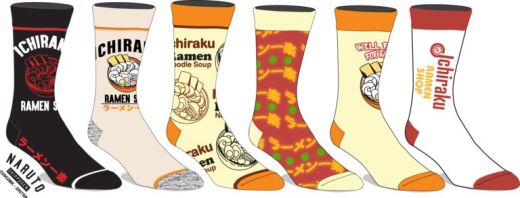 Naruto Ichiraku Ramen Noodle Shop 6 Pack Crew Socks