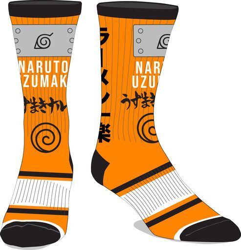 Naruto Uzumaki Hidden Leaf Symbol Kanji Crew Socks