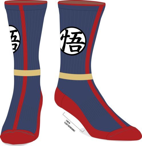Dragon Ball Goku Boots Wisdom Kanji Symbol Crew Socks