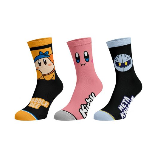 Kirby Characters 3 Pack Crew Socks