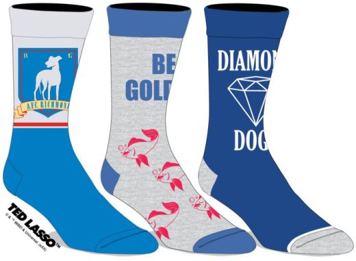 Ted Lasso AFC Richmond Logo Tag Lines 3 Pack Crew Socks