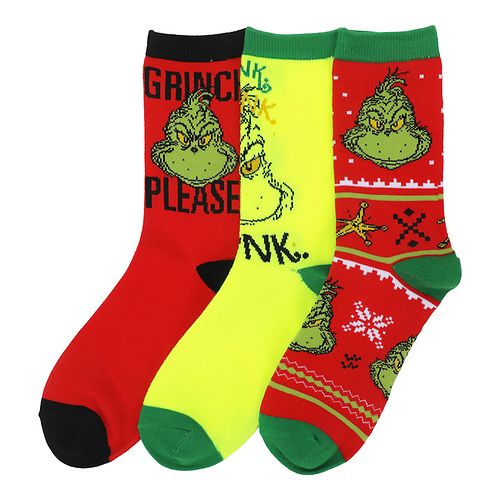 THE GRINCH - BOOK CREW SOCK BOXED SET 3 PACK