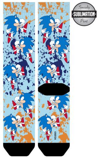 SEGA SONIC - Sonic The Hedgehog Classic Sublimated Crew Sock