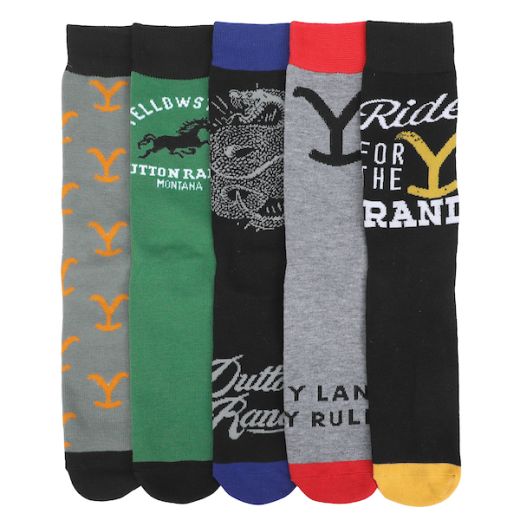 Yellow Stone - 5 Pack Crew Socks