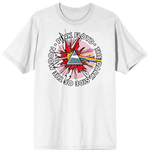 PINK FLOYD - Dark Side of the Moon in a Circle Mens White Tee 
