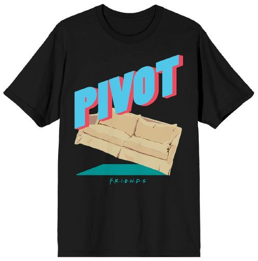 FRIENDS - TV Show Pivot Mens Black T-Shirt