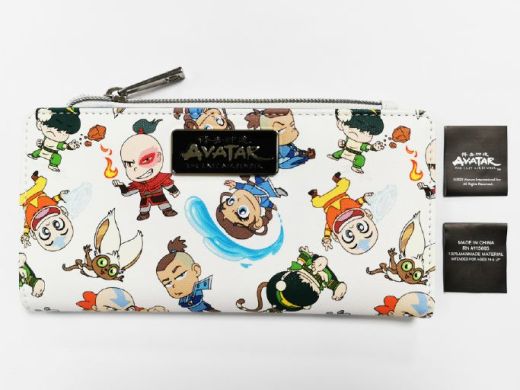 AVATAR - Chibi Multi Character AOP Print PU Juniors Slim Wallet White