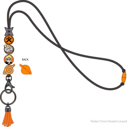 Naruto Shippuden Charms Symbols Lanyard Keychain
