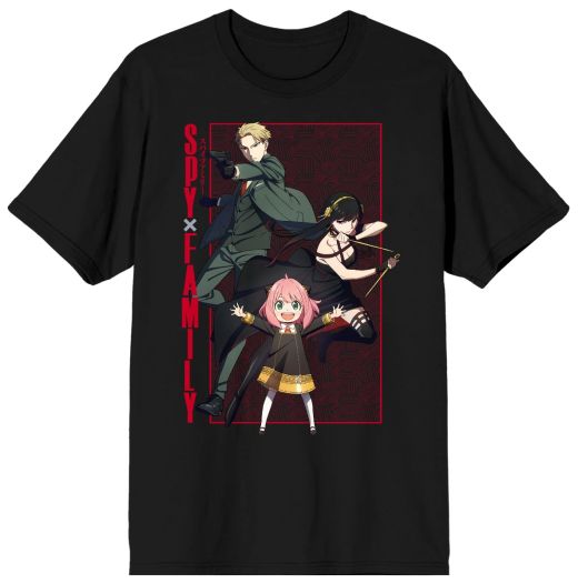 Spy x Family Characters In Action Black T-Shirt