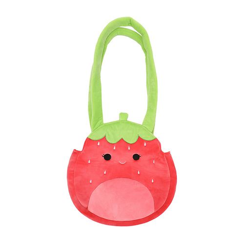 SQUISH MALLOWS -  Scarlet the strawberry embroidery Face Plush tote bag