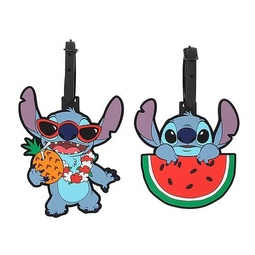 DISNEY  Stitch Tropical Fruit 2pk Molded Rubber Luggage Tags